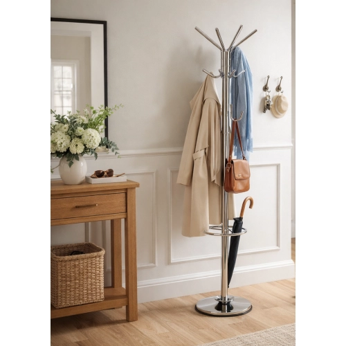 Wieszak Stojący Chromowy